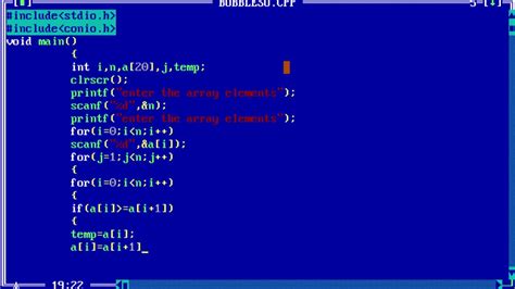 Write A C Program For Bubble Sort Without Using Function Youtube