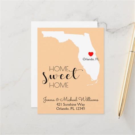 Weve Moved Home Sweet Home Florida Announcement Postcard Zazzle