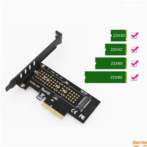 Card chuyển đổi SSD M 2 NVMe sang chuẩn PCI E 4X 8X 16X Quạt Đứng