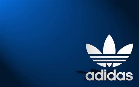 Download Adidas Logo Products Minimalist Blue Background Wallpaper