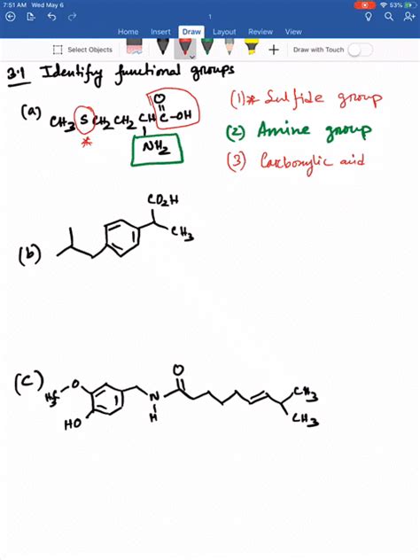 Solvedidentify The Functional Groups In Each Of The Following Molecules Equation Cant Copy