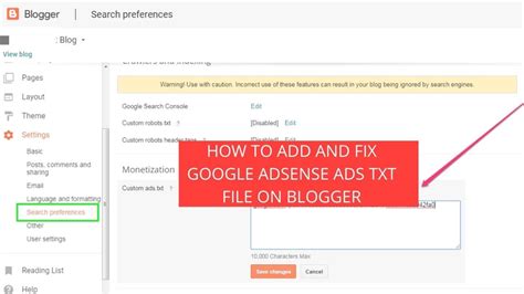 How To Add And Fix Google Adsense Ads Txt File On Blogger Youtube