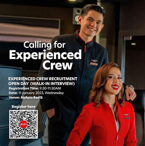 Airasia Experienced Cabin Crew Recruitment Day [redq] 11 January 2023