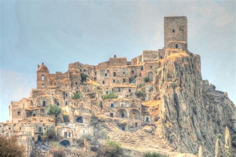 Craco Italy One of several Italian ghost towns created by earthquakes and landslides during the ...