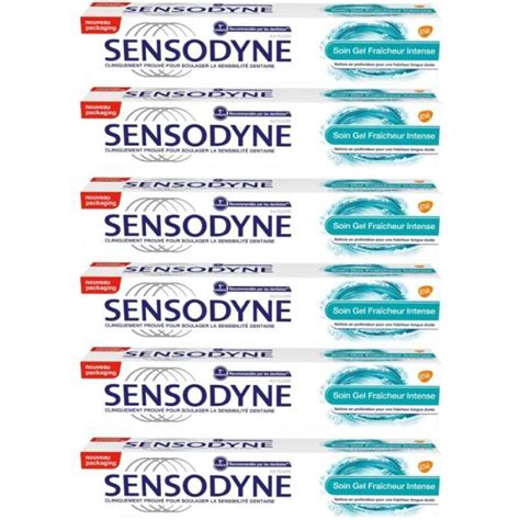 Lot de 6x75ML dentifrices SENSODYNE SOIN GEL FRAÎCHEUR INTENSE