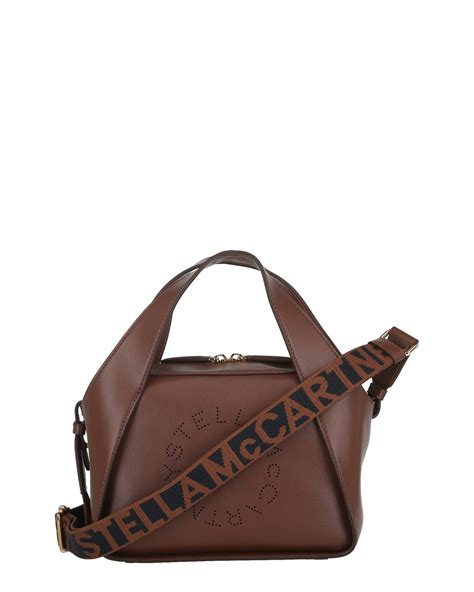 Stella Mccartney Logo Vegan Leather Convertible Tote Bag In Brown Lyst