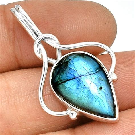 Pendentif Protection Labradorite Monture Argent 925 Ref 4559