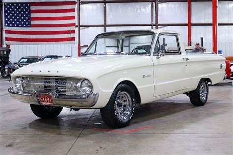 1961 Ford Falcon Ranchero 52627 Miles Wimbledon White Pickup Truck