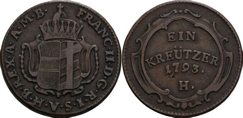 Habsburg Markgrafschaft Burgau Kreuzer H Günzburg 1793 Franz II