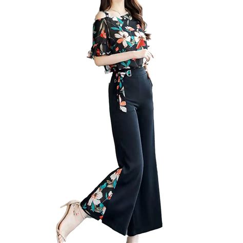 Ensemble Deux Pi Ces Imprim Floral Pour Femmes Surv Tement Slim Haut