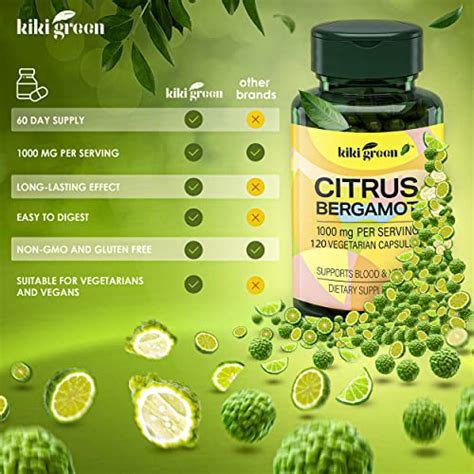 Kiki Green Citrus Bergamot Extract 1000mg Citrus Bergamot Supplement