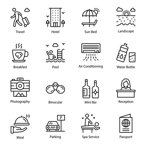 Pack Of Travel Line Vector Icons Vector Art At Vecteezy