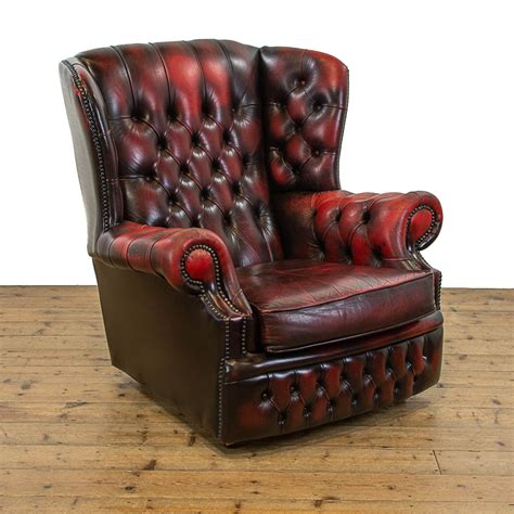 Oxblood Red Leather Chesterfield Armchair M 4699 Penderyn Antiques