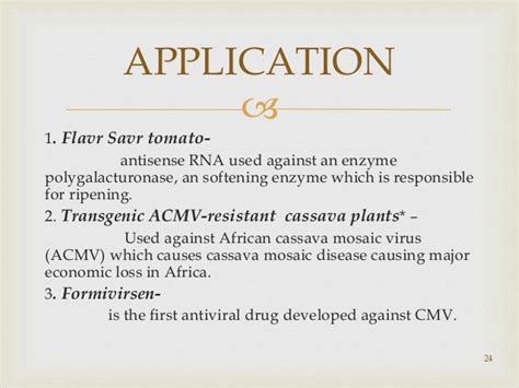 Antisense RNA technology