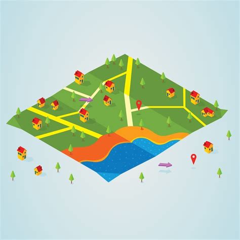 Premium Vector Isometric Map