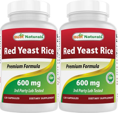 2 Pack Best Naturals Red Yeast Rice 600 Mg 120 Capsules Ebay