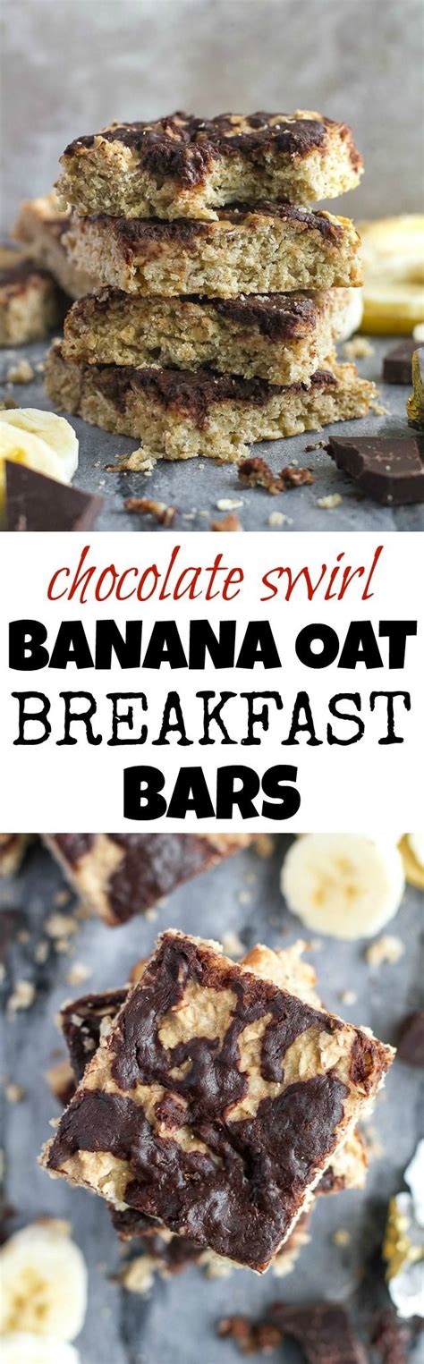 Chocolate Swirl Banana Oat Breakfast Bars Running With Spoons Recipe Breakfast Bars Oats