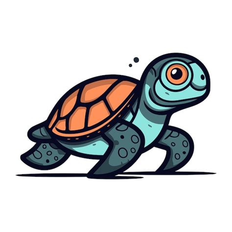 Premium Vector Cartoon Sea Turtle Vector Illustration Isolated On A