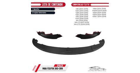 Spoiler Lip Faldon Bmw Serie F F Tipo M Tech Delantero Acd