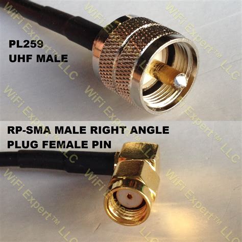 Rg Pl Uhf Male To Rp Sma Male Angle Coaxial Rf Pigtail Cable Rf