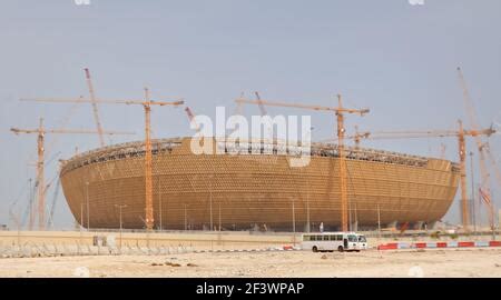 Ein Blick Auf Das Lusail Stadion Im Bau In Lusail Katar Es Ist Einer