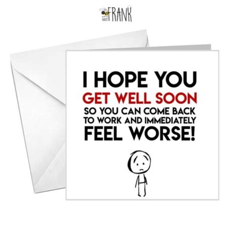 Funny Sarcastic Banter Humour Get Well Soon Card Colleague Friend Ebay