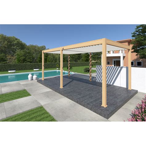 Pergola bioclimatique autoportée Ombréa en aluminium 3x6 M