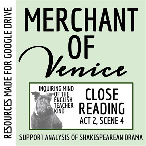 The Merchant Of Venice Act 2 Scene 4 Close Reading Worksheet For Google