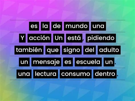 Ordena Las Palabras Para Formar Una Frase Reordenar