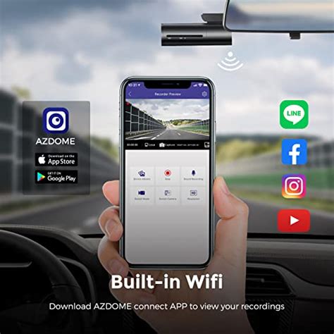 Azdome M Car Dash Cam Wifi And Voice Control Smart Dash Camera