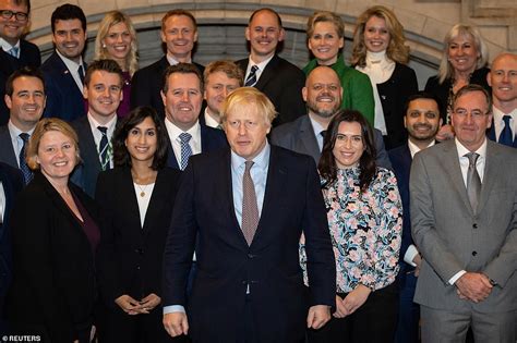 Boris Johnson Poses With His 109 New Conservative Mps Daily Mail Online