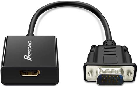 PETERONG Adattatore VGA A HDMI 1080P 60Hz Convertitore VGA Maschio A