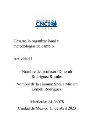 Universidad Virtual Cnci Act Desarrollo Organizacional Universidad