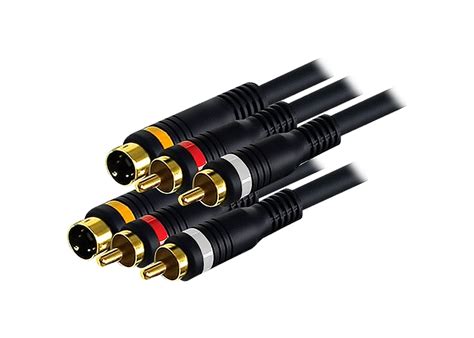 CABLE ARMADO 2 RCA X 2 RCA MÁS MINIDIN 4 PINES 1 8 MTS GENERAL ELECTRIC