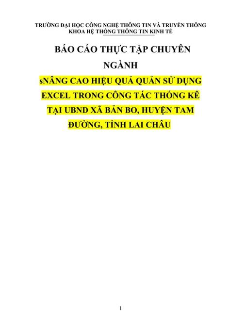 N Ng Cao Hi U Qu S D Ng Excel Trong Th Ng K T I Ubnd X Hay Pdf