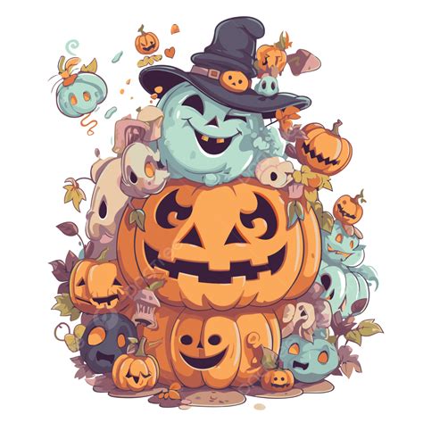 Halloween Decoration Clipart Halloween Pumpkin Monsters Cartoon Vector, Halloween Decoration ...