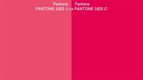 Pantone 1925 U Vs PANTONE 1925 C Side By Side Comparison