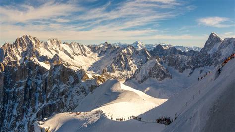 View from Mount Blanc in France Stock Image - Image of located, clouds ...