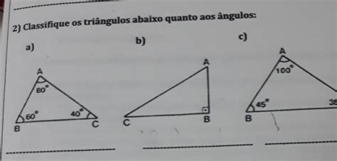 Classifique Os Triângulos Abaixo