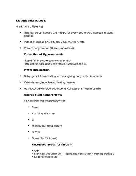 Pediatric Gi Leisen Diabetic Ketoacidosis Treatment Differences