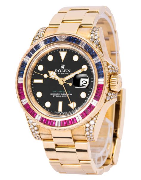 Rolex Yellow Gold Gmt Master Ii Saru Oyster Bracelet