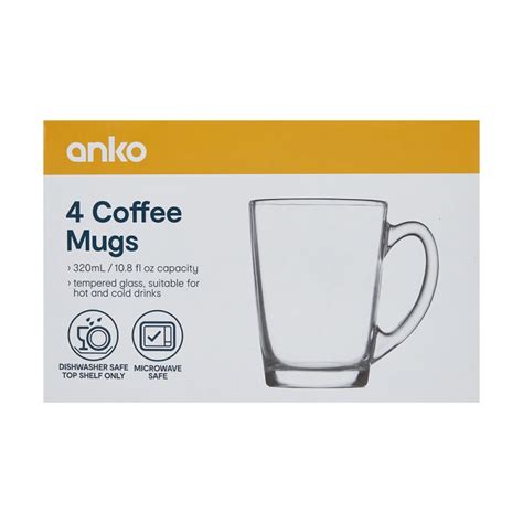 4 Pack Coffee Mugs Kmart