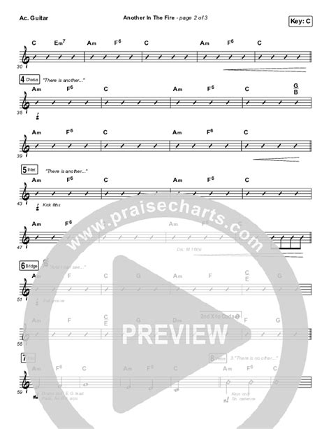 Another In The Fire Acoustic Guitar Sheet Music PDF (Hillsong UNITED ...