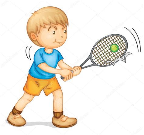 Un Niño Jugando Tenis — Vector De Stock 11323913