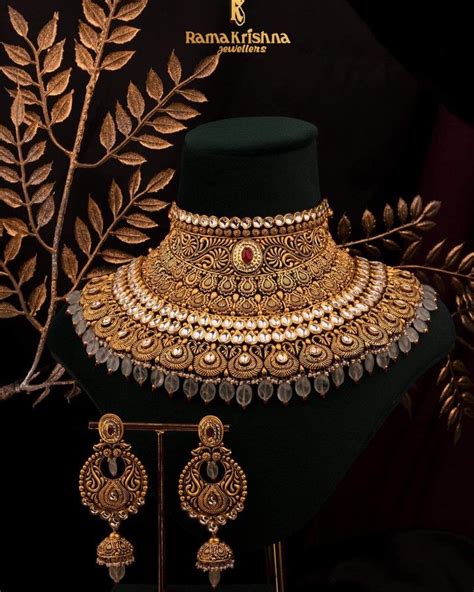 Heavy Choker Set Bridal Necklace Designs Gold Bridal Jewellery Sets