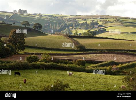 The England countryside in South Shropshire near Clun, Britain UK Stock ...