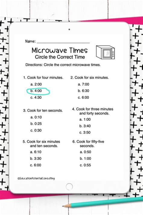 Functional Math Life Skills Microwave Time Practice Special Education Basic Math Skills Math