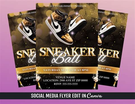 Sneaker Ball Flyer Template Etsy