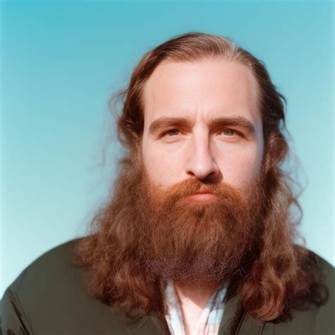 Premium Photo A Man With A Beard And Glasses Is Wearing A Denim Shirt