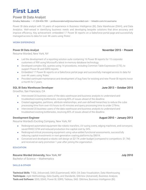 Power BI Data Analyst Resume Examples For 2025 Resume Worded